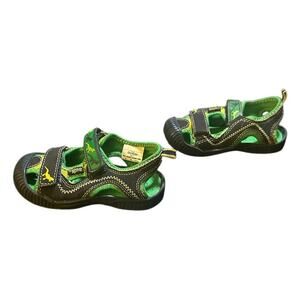 Boys Size 8 OshKosh Bgosh Green and Black Dinosaur Sandals